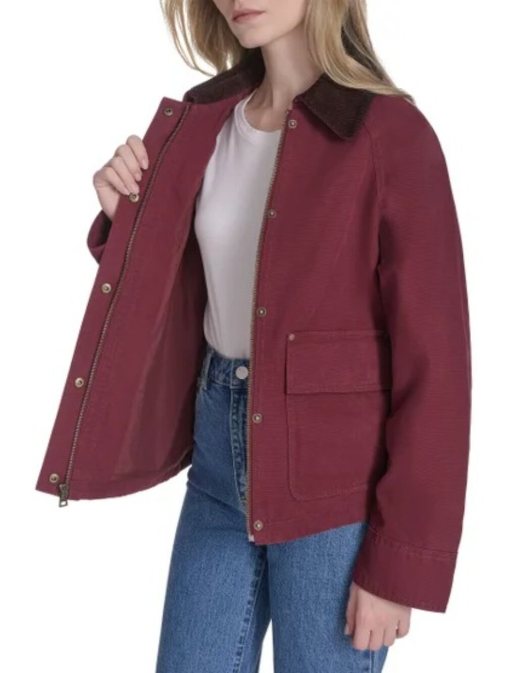 Levi's Women's Shorty Barn Canvas Jacket Dark Red, Size XL (New) - Picture 16 of 16